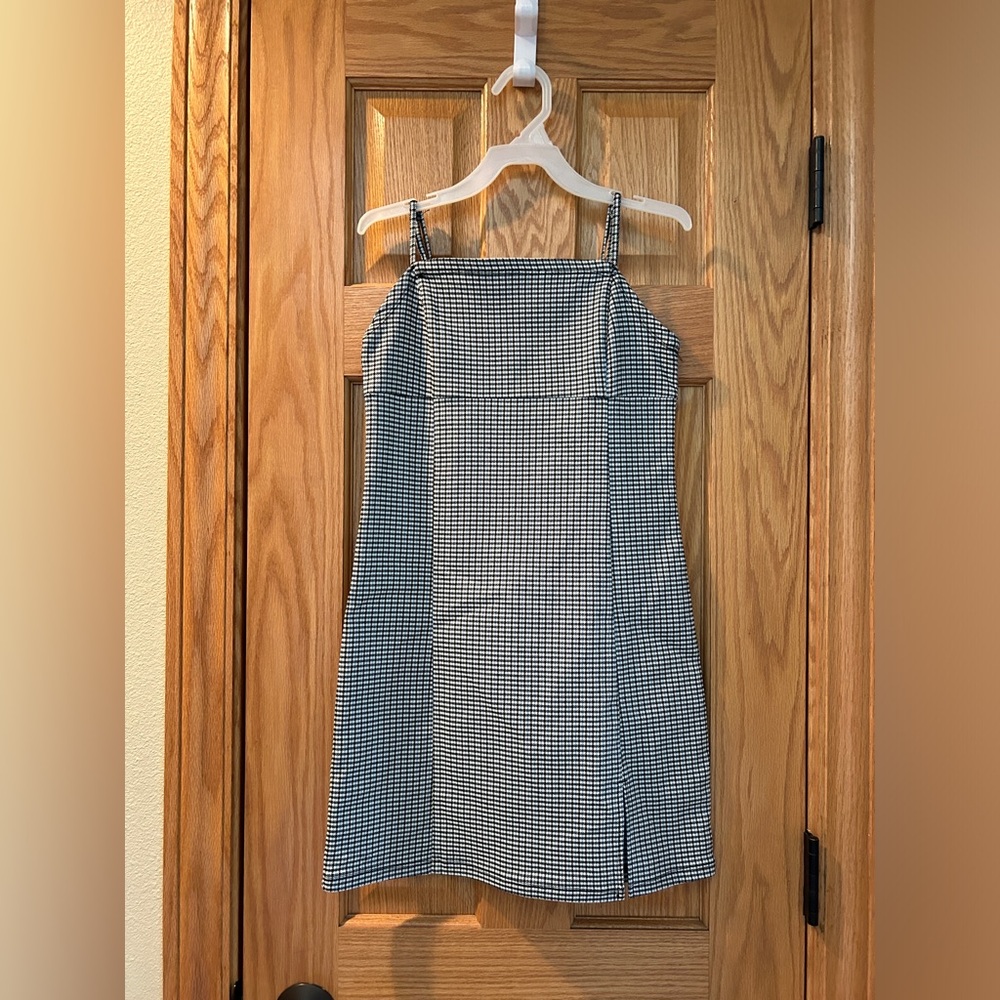 Garage Juniors Blue & Black Plaid Mini Skater Dress Size S